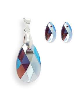 Set de collar y aretes de hoja Zvezda Leaves de plata P925 Swarovski