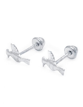 Broqueles de colibrí Sofia Blum de plata con acabado plateado