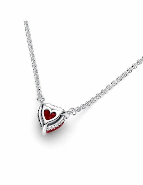 Collar de corazón Pandora de plata P 925