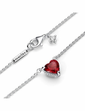 Collar de corazón Pandora de plata P 925