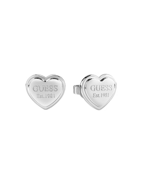 Broqueles De Corazón GUESS Studs Party Con Acabado Pulido