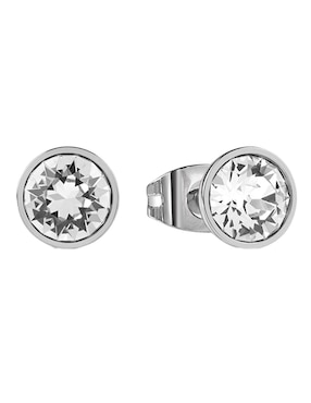 Broqueles Redondos GUESS Studs Party Con Acabado Pulido Zirconia