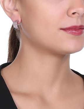 Aretes redondos Ocean Heart con acabado brillante cristal