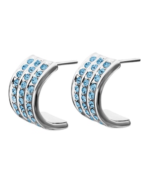 Arracadas Ocean Heart con acabado brillante cristal