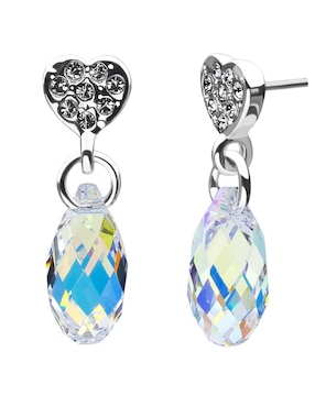 Aretes de corazón Ocean Heart con acabado brillante cristal