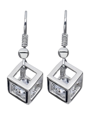 Aretes Largos Cuadrados Ocean Heart Cristal