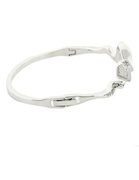 Brazalete Ocean Heart con acabado baño de oro blanco