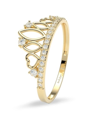 Anillo de corona Amelie Joyas 10 k de oro zirconia brillante