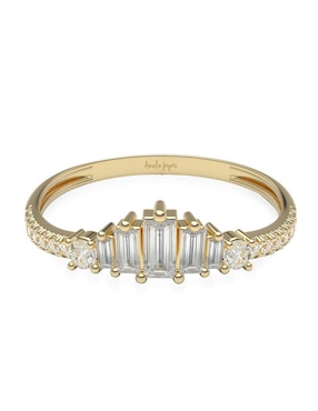 Anillo Amelie Joyas 10 K De Oro Zirconia