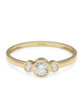 Anillo Amelie Joyas 10 k de oro zirconia brillante