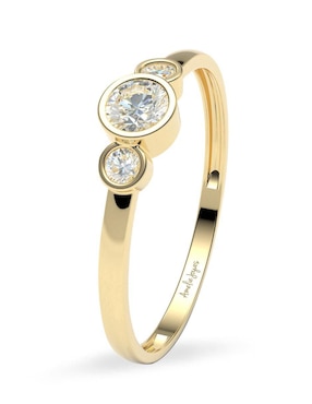 Anillo Amelie Joyas 10 k de oro zirconia brillante