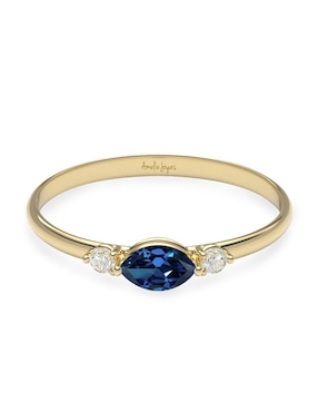 Anillo Amelie Joyas 10 K De Oro Zirconia