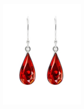Aretes de gota Zvezda Gota de plata con acabado brillante cristal