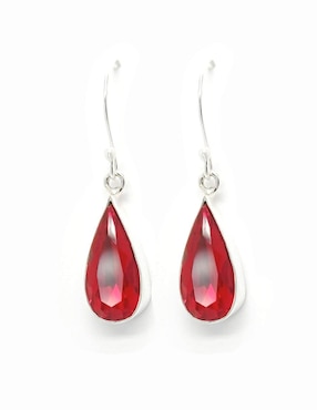 Aretes de gota Zvezda Gota de plata con acabado brillante cristal