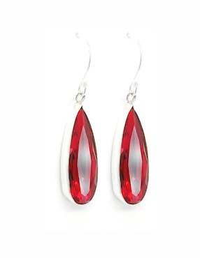 Aretes de gota Zvezda Gota de plata con acabado brillante cristal