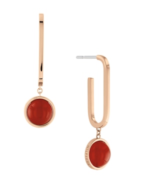 Aretes redondos Tommy Hilfiger con acabado brillante cristal
