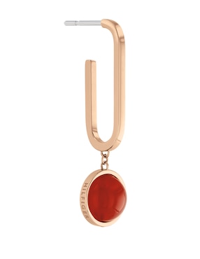 Aretes redondos Tommy Hilfiger con acabado brillante cristal