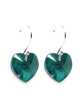 Aretes y collar de corazón Zvezda Heart de plata P925 cristal