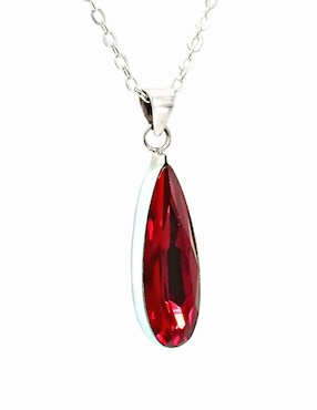 Aretes y collar de gota Zvezda de plata P925 cristal