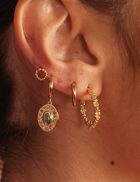 Aretes de dona Apodemia Classic con acabado baño de oro