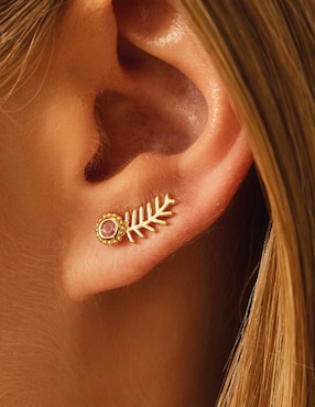 Aretes Apodemia Sea Creatures con acabado baño de oro turmalina