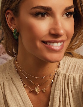 Collar de flor Apodemia Fauna & Flora de baño de oro 18 K