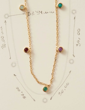 Collar Apodemia Lago Verde de baño de oro 18 K