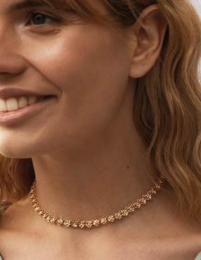 Collar de flor Apodemia Flora & Fauna de baño de oro 18 K