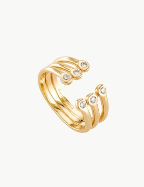 Multi-anillo Apodemia Classic circonita con acabado baño de oro