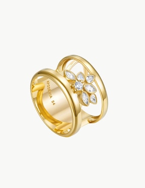 Anillo con gema Apodemia Suculenta circonita con acabado baño de oro