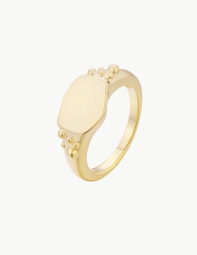 Anillo Apodemia Engrave con acabado baño de oro 18 k