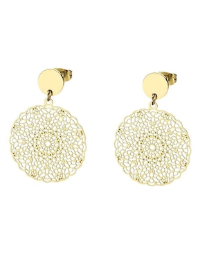 Aretes de círculo Enso con acabado brillante