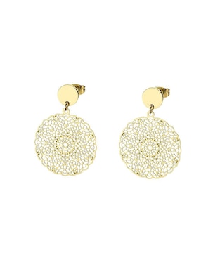 Aretes de círculo Enso con acabado brillante