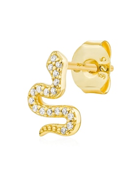 Broqueles de serpiente Carmela Mía de plata con acabado baño de oro zirconia