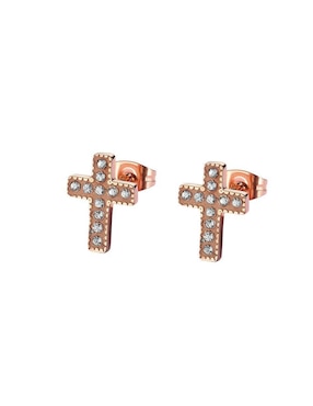 Aretes de cruz Enso con acabado brillante zirconia