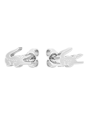 Aretes de logo Lacoste con acabado brillante