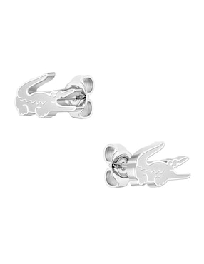 Aretes de logo Lacoste con acabado brillante