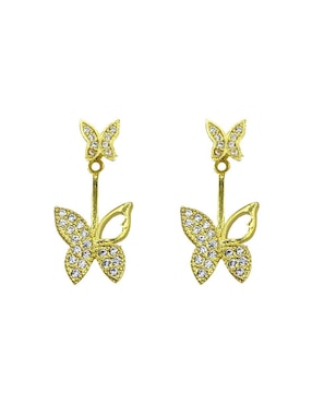 Aretes De Mariposa Oro Angelus Zirconia