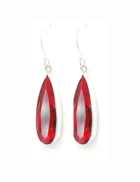 Aretes y collar de gota Zvezda de plata P925 cristal