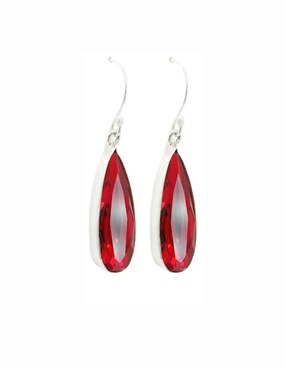 Aretes y collar de gota Zvezda de plata P925 cristal