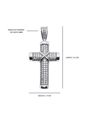Dije de cruz Crixus Joyeria de plata P 925 zirconia