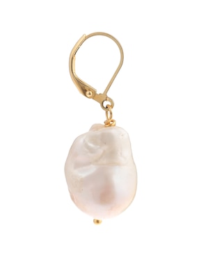 Aretes Anthony Vincent con acabado baño de oro perla