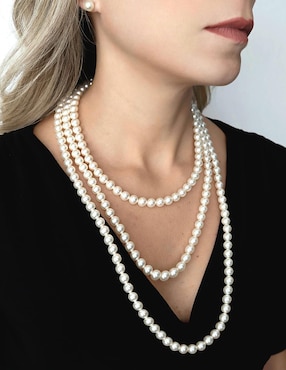 Aretes y collar Zvezda Pearls de plata P925 cristal