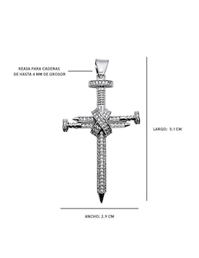 Dije de cruz Crixus Joyeria de plata zirconia