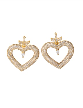 Aretes de corazón Daniel Espinosa Jewelry con acabado brillante
