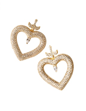 Aretes de corazón Daniel Espinosa Jewelry con acabado brillante