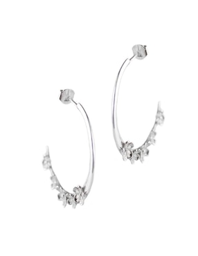 Arracadas de flor Anante Floral de plata P 925 con acabado brillante
