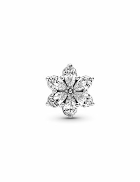 Charm de flor Pandora Timeless de plata zirconia cúbica