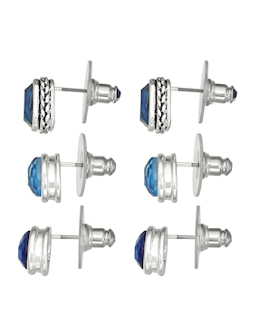 Aretes redondos Napier con acabado brillante