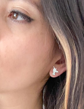 Broqueles de colibrí Anante de plata P 925 con acabado brillante